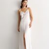 Women 25 UNION | White Dress Swan Made Of Natural Silk And Viscose