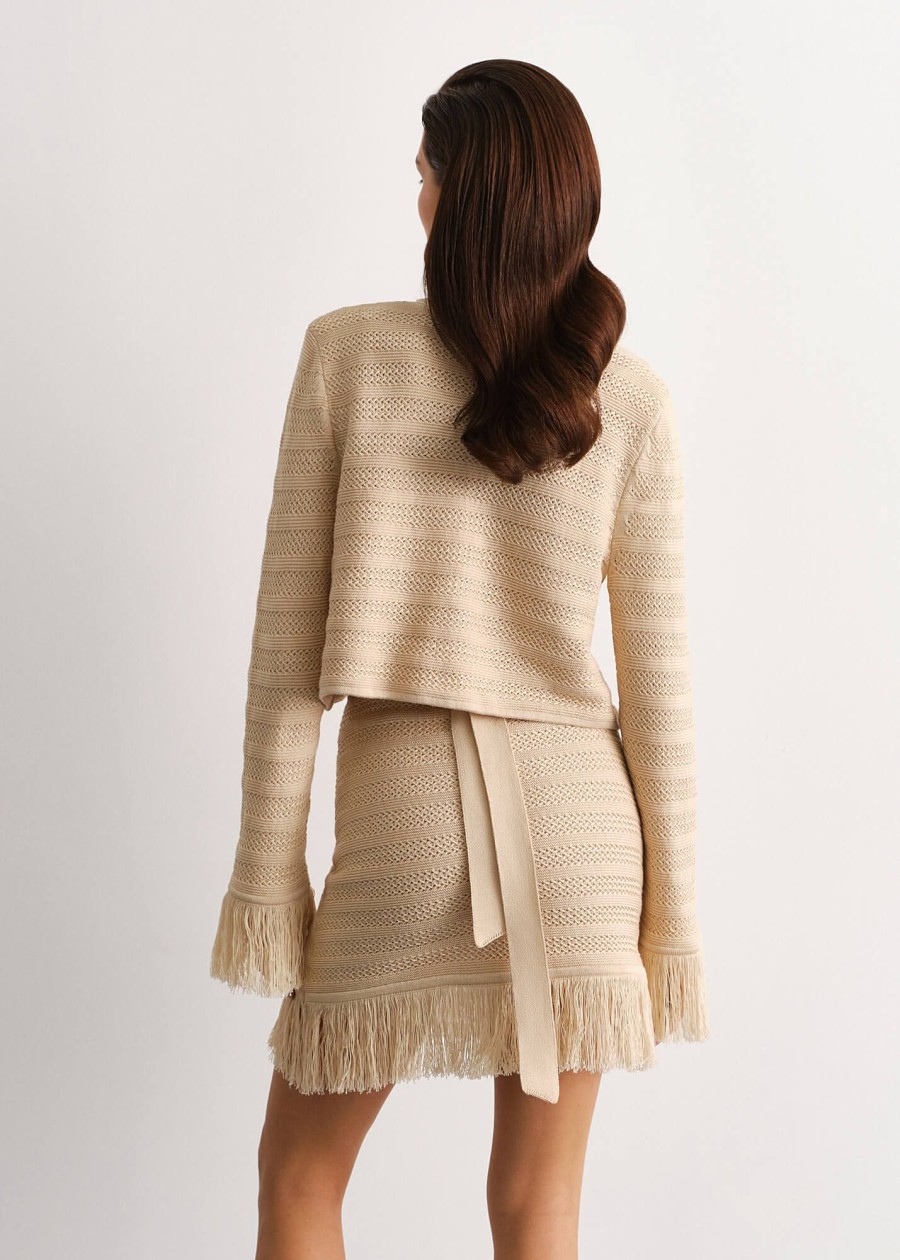 Women 25 UNION | Boho Skirt With Fringe Cream