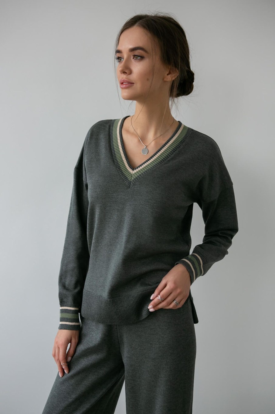 Women 25 UNION | Jumper With Accent Cuffs Anthracite