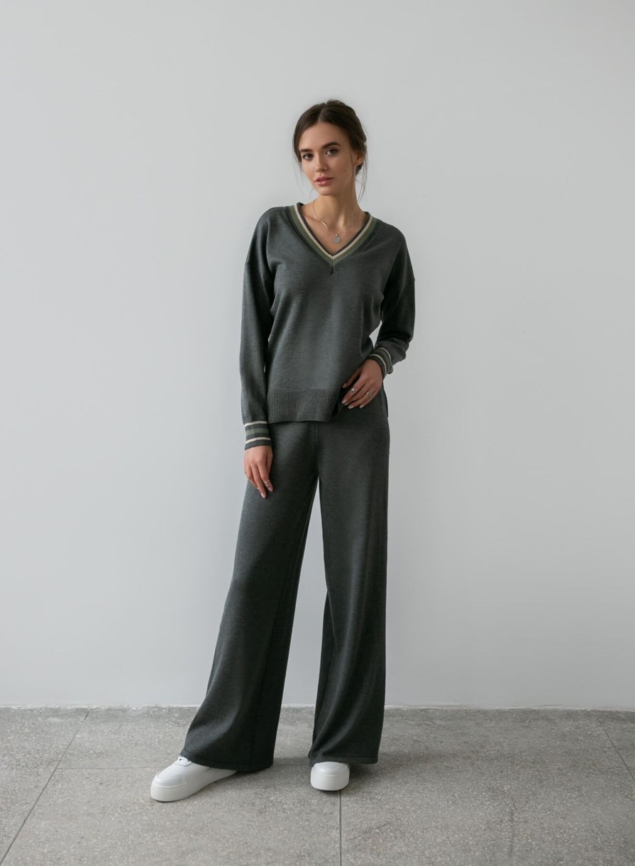 Women 25 UNION | Jumper With Accent Cuffs Anthracite